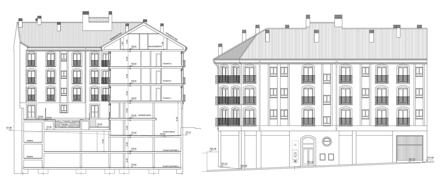 architect alzados building las rozas